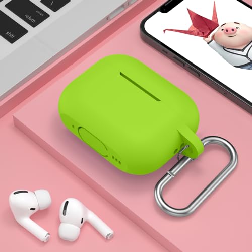 Image of for AirPods Pro 2nd 1st Generation Case Cover with Keychain, Protective Soft Silicone Skin Accessories for Apple AirPods Pro Charging Case 2022 /2019, Front LED Visible, Light Green