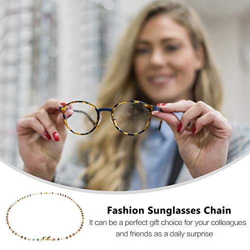 Corrente para óculos Correia para óculos de sol Suporte para óculos Corrente com contas de cristal (