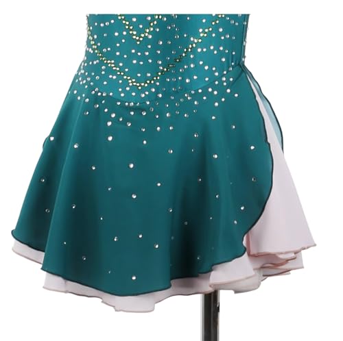 Vestido de patinação artística sem mangas para meninas e mulheres profissionais com gola redonda e g