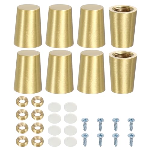 Patas de latón sourcing map de 1,5x2 cm para tabla de cortar con tornillos 2