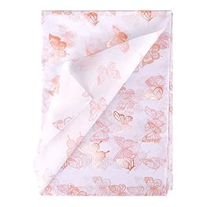 KINBOM Rosa Gold Schmetterling Seidenpapier 30 Stück