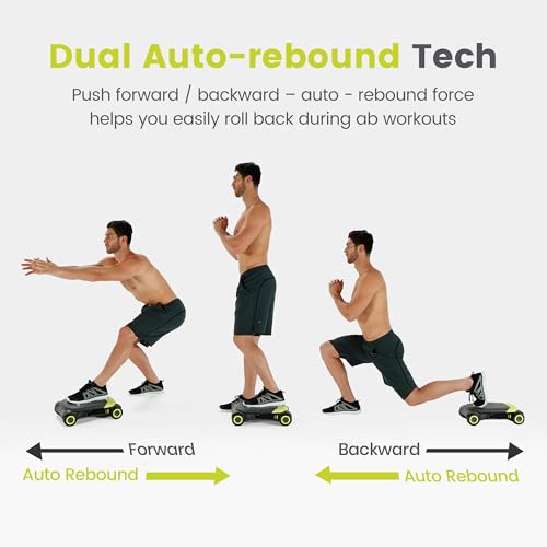 WONDER CORE Slide Fit: Ab Roller Wheel with Elbow Support, Automatic Rebound Ab Abdominal Exercise Roller Wheel, Abs Workout Equipment, Fitness Rolling Board with Knee Pad for Home Gym (Green) by WONDER CORE - Image 2