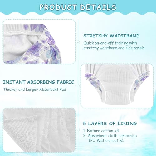 GuoChe Calcinha de treinamento de vaso sanitário reutilizável para meninas 2T floral coração isolado