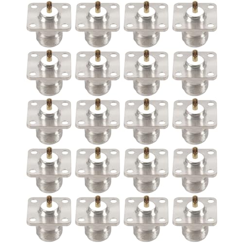 Connecteur de type N coaxial pour panneau embase 4 trous à souder