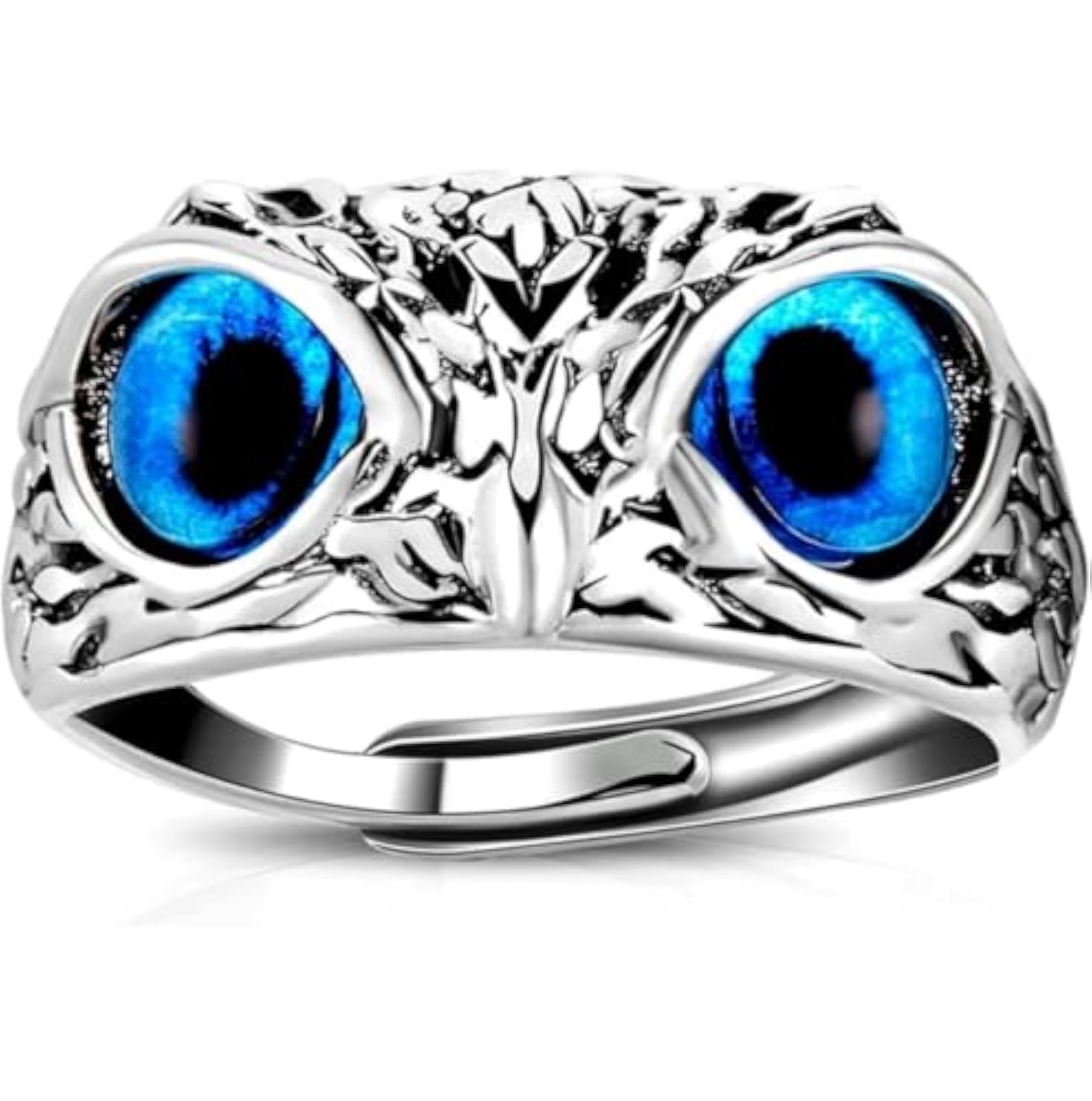 Trendy Silver Owl Bird Open Adjustable Ring
