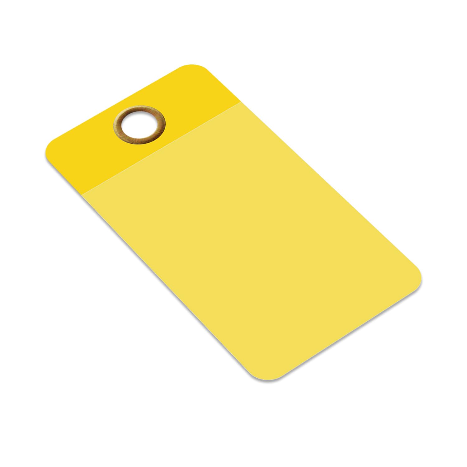 SmartSign (Pack of 25) Blank Yellow Writable Self-Laminating Tags, 3.25 x 1.75 inches, 10 mil Thick Vinyl Tags with Clear Polyester Flap and 1/4"