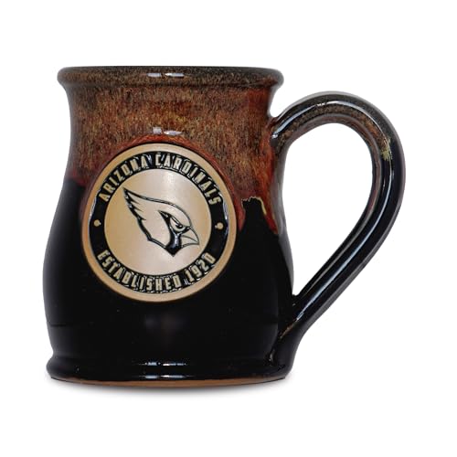 Greater Distance NFL Football Arizona Cardinals 14-oz Two-Tone Tall Belly Mug, Handmade Large Ceramic Coffee Mug With Team Logo for True Fans, Premium Deneen Pottery Made in USA
