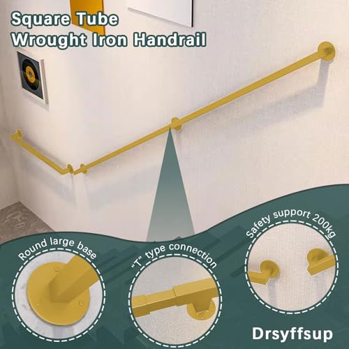 Kit escalier doré de 270 cm avec rambarde métallique réglable - 5