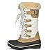 DREAM PAIRS Women's DP Warm Faux Fur Lined Mid Calf Winter Snow Boots,Size 6,Beige/White,DP-AVALANCHE