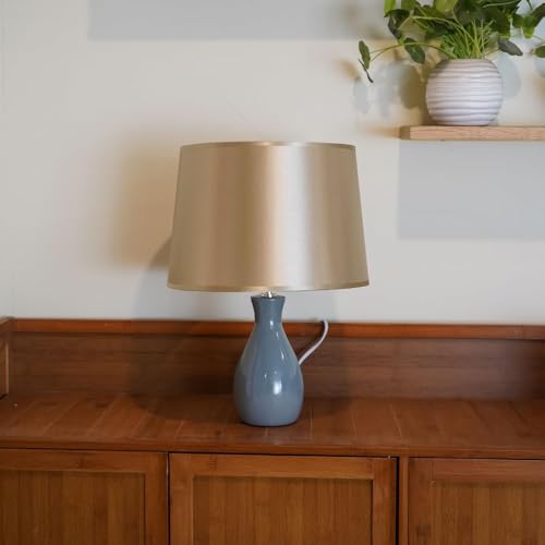 VOLTICO 2 Pack Satin Table Lamp Shade for E14 lamp Classic Decorative Lampshade with Adjustable Fitting for Living Room & Bedroom (2, Gold) - Image 6