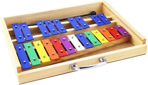 Glockenspiel, 22 Tone Aluminum Plate Xylophone, Percussion Instrument With Drumsticks