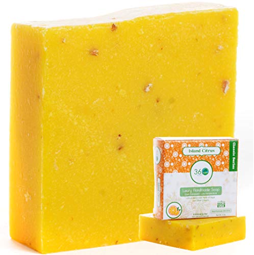 360Feel Island Citrus Handmade Men's Soap Bar With Oatmeal Scrub- 5Oz Castile Natural Man Soap - Masculine Fragrance - Essential Oil- Anniversary Wedding Gifts- Gift Ready #TOP5