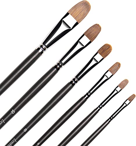 Sable Watercolor Paint Brushes Flat Filbert Paint Brush Set For Acrylic Painting, Artists Miniature Detail Brushes For Watercolor Oil Painting, Models & Line Drawing #TOP1