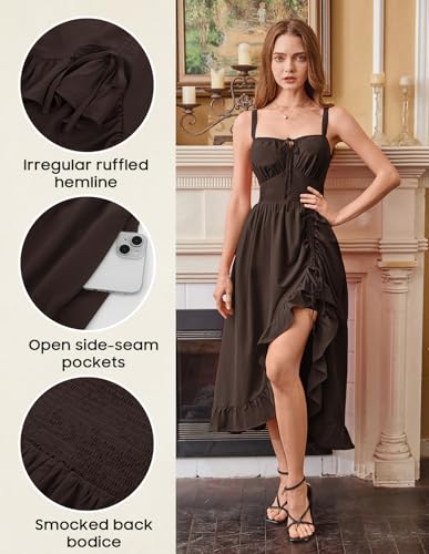 SCARLET DARKNESS Women Renaissance Corset Dress Flowy Milkmaid Sundress — view 5