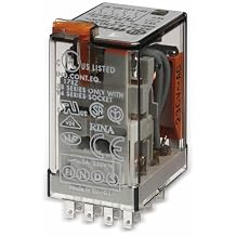 Finder 553480240040 4RT 7 to 24 VAC Plug-in Relay with Test Button/Mechanical Indicator