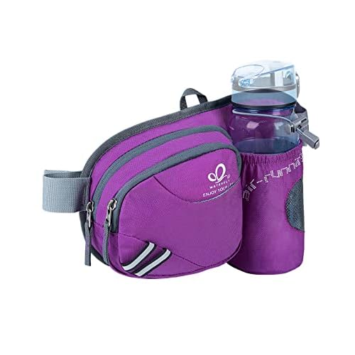 WATERFLY Fanny Pack Waist Bag: Waist Pack for Women Men with Water Bottle Holder Hiking Fanny Pack for Running Walking DogWalking Travel Cycling one_size Purple