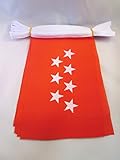 donde comprar bandera comunidad de madrid Acabados : AZ FLAG Guirnalda 6 Metros 20 Banderas de la Comunidad DE Madrid 21x15cm - Bandera MADRILEÑA 15 x 21 cm - BANDERINES