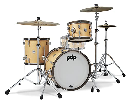 Pacific Drums & Percussion Drum Set Concept Classic 3-Piece Bop, Natural With Walnut Hoops Shell Packs (Pdcc1803Nw) #TOP15
