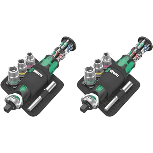 Wera 05004281001 8009 Zyklop Pocket Set 2, Knarren Satz, 17-teilig, Schwarz-grün (Packung mit 2)