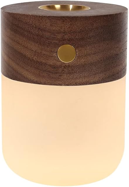 Portable Diffuser Essential Oil Diffusers,Wood Aromatherapy Diffuser with Warm Light,Battery Operated Diffuser for Essential Oils for Home(Black walnut), one size (NO-HB005)