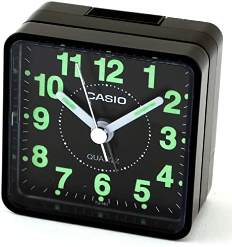 Casio Tq-140-1Ef Tq140 Black Travel Quartz Alarm Clock Illuminous Hands Numbers ;Fw892Hjt23T420742 #TOP3