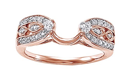 AFFY White Natural Diamond Wrap Enhancer Solitaire Ring in 10K Solid Gold (0.25 Cttw)