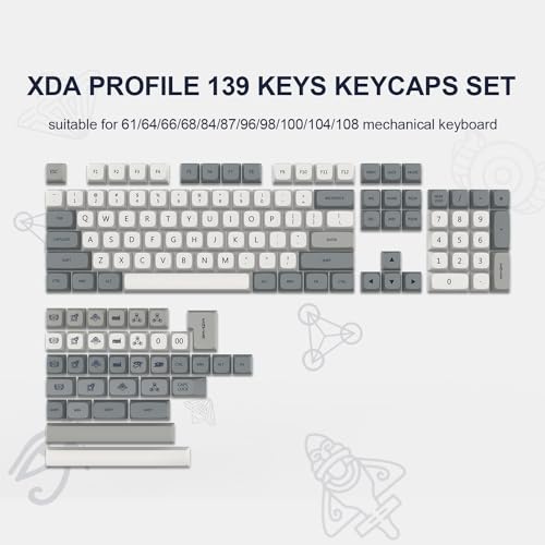 Image of dagaladoo Retro PBT keycaps Set, XDA Profile Keyboard Keycaps