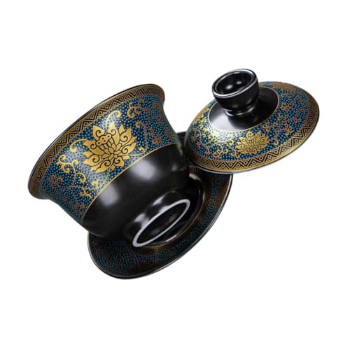 HIAKDOFT Taza de Estilo Retro para Preparar Té Gaiwán Tradicional Chino Hecho Mano de Taza Sopera Clásica para Oolong y Puer para Hogar y Oficina HIAKDOFT Taza de Estilo Retro para Preparar Té Gaiwán Tradicional Chino Hecho Mano de Taza Sopera Clásica para Oolong y Puer para Hogar y Oficina