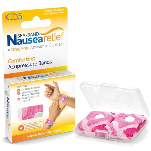 Sea-Band Pink Kids Travel & Motion Sickness Acupressure Wristband 1 Pair