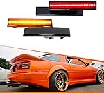 ADIIL 4PCS Full LED Front&Rear Bumper Side Marker Light Kit Compatible With 1986-1992 Toyota Supra MK3 A70, Replace OEM Sidemarker Lamps Smoked Lens