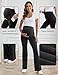 PACBREEZE Women's Maternity Flare Pants, Lounge Casual Pajamas Pants, Stretchy Bootcut Pregnancy Pants, S-XXL(Black, X-Large)
