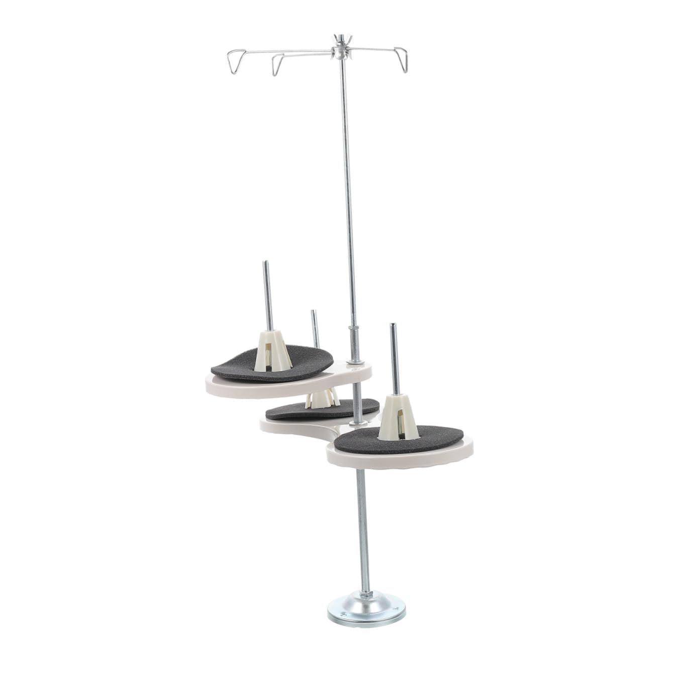 Porte-Fil pour Machine à Coudre Réglable en Fer Base Lourde Stable, Support Triple Bobines Pratique pour Couture et Broderie en Atelier