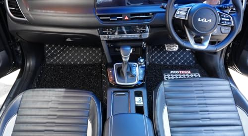 Image of PROTEGO 7D 7-Layer Car Mats Full Set Custom Fit for Toyota Innova Crysta | Double-Stitched PU Leather + Velcro Bottom for Anti-Slip Grip| Mono Grass, Heavy Duty Vinyl, Non Woven Fabric, Soft Foam, XPE