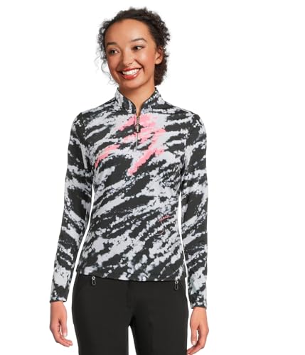 Jamie Sadock Women's Sunsense Rorshach Print Long Sleeve 1/4 Zip Sun Protection Top