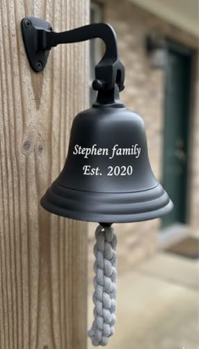Customized Ship Bell, Personalized Black Metal Bell, Engraved School Wall Hanging Bell, Home Decor Indoor/Outdoor, Nautical Bells, Maritime Decor, 4 Inch