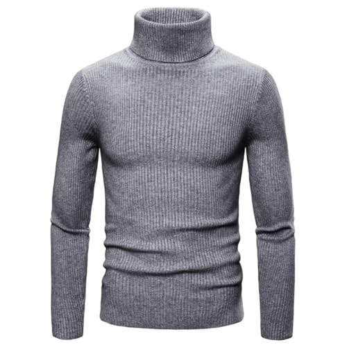 Men's Casual Slim Fit Turtleneck Pullover Sweaters Tops with Ribbed Patterned3