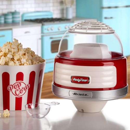 Ariete 2957, Pipoqueira Retrô Grande Vermelha - Party Time, Balde Removível, 1270 W - 127V glide