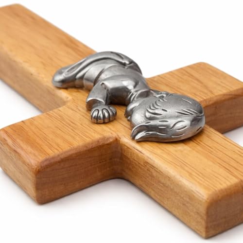 Crucifijo de pared con figurita católica adorno para salón oficina y entrada JISADER 3