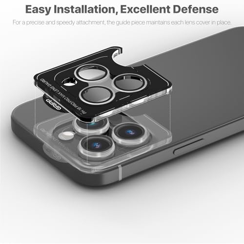 Image of GRIPP 3in1 Focal Camera Lens Protector for iPhone 16 Pro, iPhone 16 Pro Max / 17 Pro / 17 Pro Max / 15 Pro / 15 Pro Max, Transparent Ring, Ultra-Clear HD Glass, Easy Install - Transparent