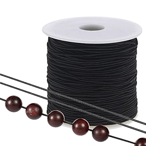 Keyzone 1.2mm 109 Yards Elastic Cord Beads Thread String for DIY Necklace Bracelet Jewelry Accessories (Black)