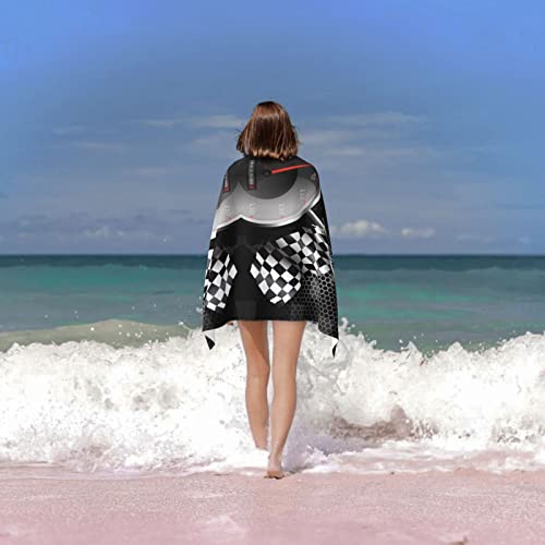 Checkered Flag Racing Adult Beach Towels Ultrafine Fiber Beach Towel Lightweight, Quick Dried, Super Absorbent Travel, Sports, Camping, Yoga, Soft, Quick Dried Swimming Towels 32 Inches X 52 Inches #TOP5