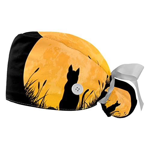 Chapeaux bouffants casquettes de travail ajustables JDEZ 2 pièces