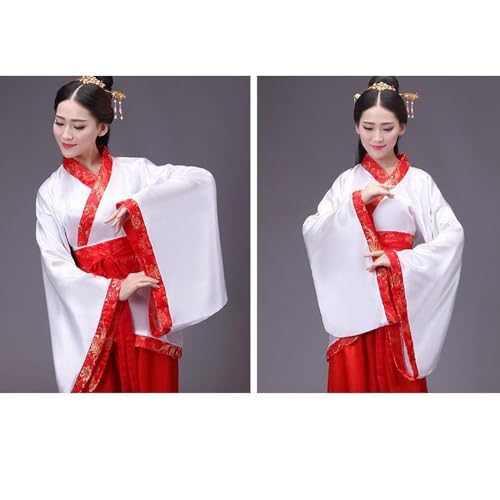 Oneyijun Damen Frauen Kleidung Tang Anzug Altertümlich Chinesischen Stil Traditionelles Kostüm Hanfu Kleider Tanz Bühne für Bühnenshow Performances Cosplay Party (Rot, L)