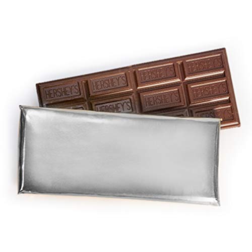 100ct Bars Silver Foil Wrapped 1.55oz Milk Chocolate Bar (100pcs) - Thumbnail 2