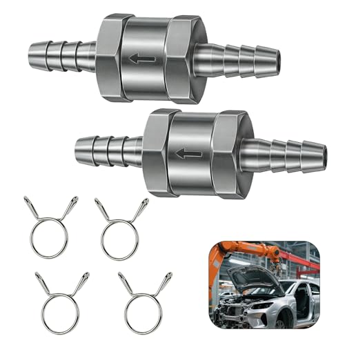 DmDoyy Clapet Anti-Retour De Carburant 8mm Valve De Carburant En Alliage D'Aluminium, Pour Voiture Bateau Moto, Système De Contrôle À Essence (2 Pièces)