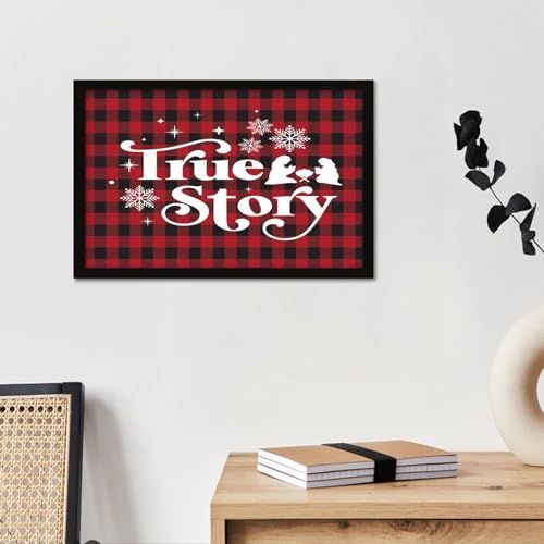Plaque murale de Jésus en bois vieilli True Story 20x30 cm - 5