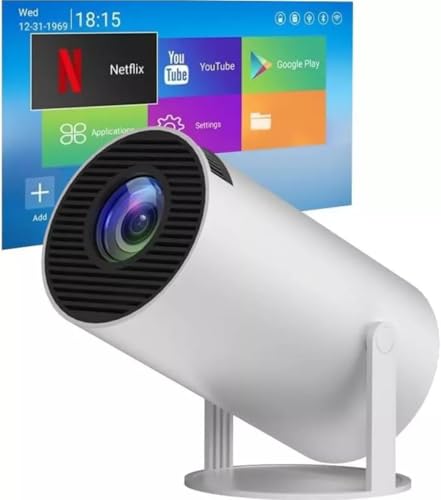 Image of Mini Portable Projector 5G WiFi 6 Bluetooth 5.0 Android 11 | 4K 1080P Full HD Support LED Projector 8000 Lumens | Home Theater Projector for Mobile Laptop | 130 Inch Display Compact Projector