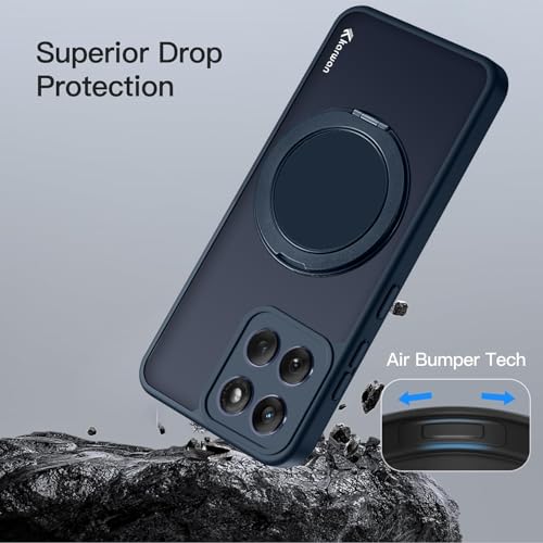 Image of KARWAN Tough Shockproof Armor Back Case Cover Compatible with Motorola Edge 60 Fusion with 360 Degree Rotation Magnetic Attraction Ring Holder Rugged Case with Magnetic MagEase Wireless Charge