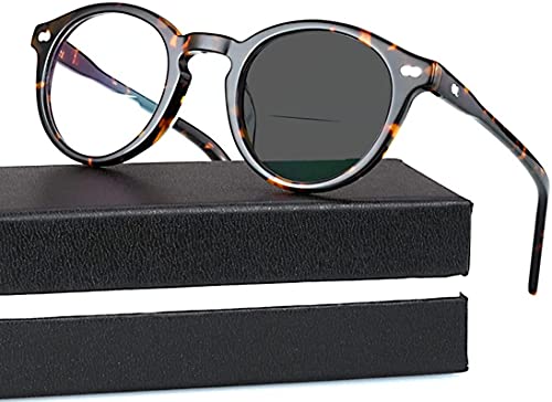 Lunettes de Lecture Bifocales, Lunettes de Lecture pour Hommes Femmes Lunettes de Soleil Multifocales Progressives Lunettes de Lecture Photochromiques Dioptrie +1,00 À +3,00 Dark Spot,+3.00 Cover
