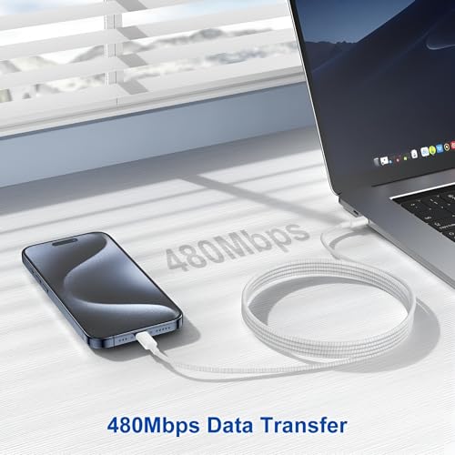 Image of Universal 45W Type C Laptop Charger Adapter with 3.3 FT Type-C Braided Cable for HP Laptop, Lenovo, Dell, Acer, Infinix, MacBook & More USB C Fast Charging, Laptop Charge Easy to Travel 45 w, White